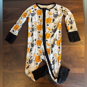 Little Sleepies Pumpkin and Cat Halloween Footie